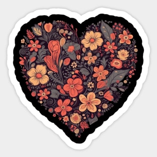 Floral heart Sticker